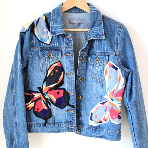 Vintage Bagatelle Butterfly Denim Jacket - Picture 1 of 2